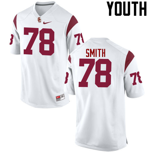 Youth #78 Nathan Smith USC Trojans College Football Jerseys-White